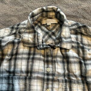 LOFT Monochrome Plaid Button-Up Shirt
